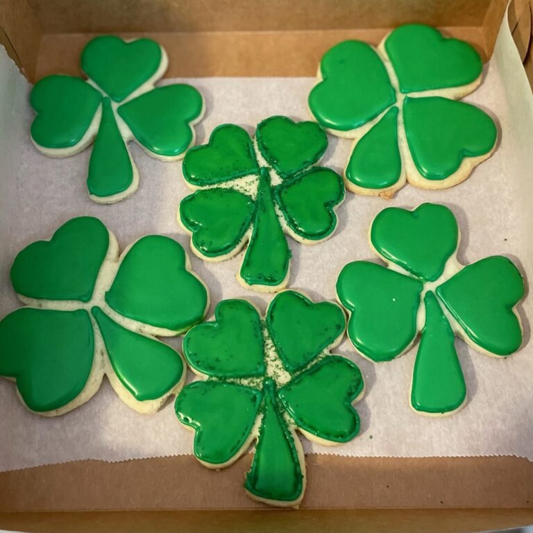 Shamrock and clover sugar cookies
